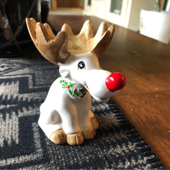 Fitz and Floyd Other - Fitz and Floyd Christmas reindeer moose ceramic figurine Handpainted Japan